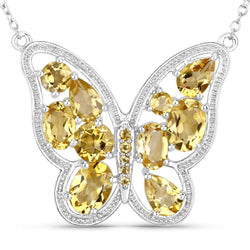 4.43 Carat Genuine Citrine .925 Sterling Silver Necklace