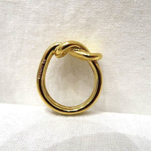 Hermes Atames Calf Gold Color Ring Ladies