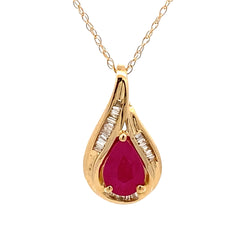 .82ct Ruby Diamond Fashion Pendants 14KT Yellow Gold