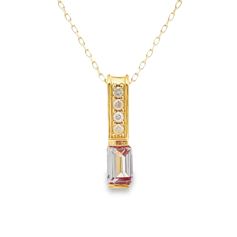 Created Alexandrite Fashion Pendants 10KT Yellow Gold