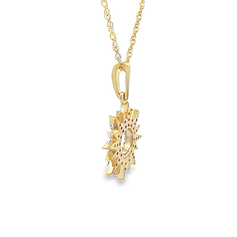 Genuine .10ct Diamond Fashion Pendants 14KT Yellow Gold