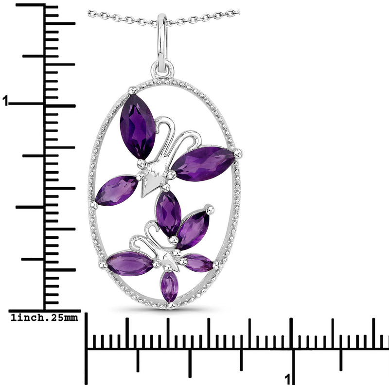 2.12 Carat Genuine Amethyst .925 Sterling Silver Pendant