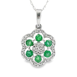 .40ct Emerald Diamond Fashion Pendants 10KT White Gold