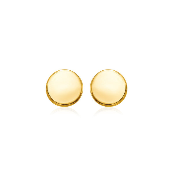 14k Yellow Gold Polished Round Post Earrings