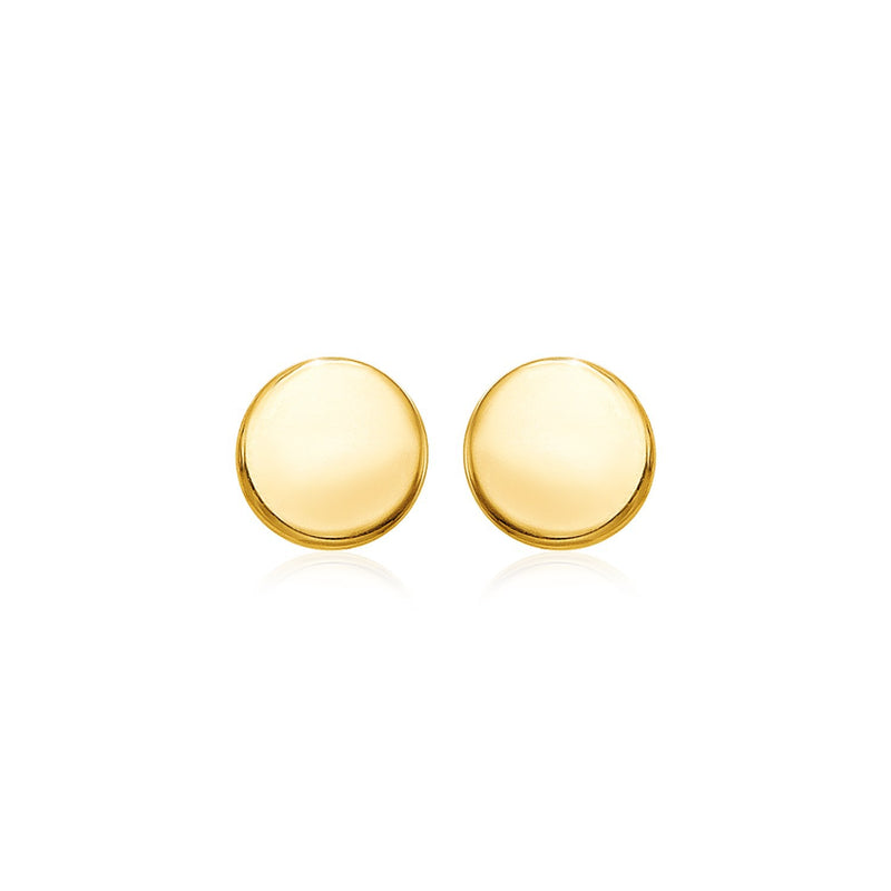 14k Yellow Gold Polished Round Post Earrings