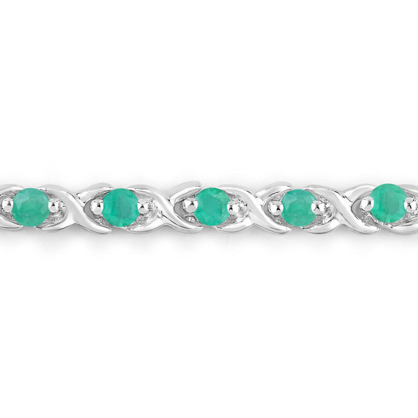 0.72 Carat Genuine Emerald .925 Sterling Silver Bracelet