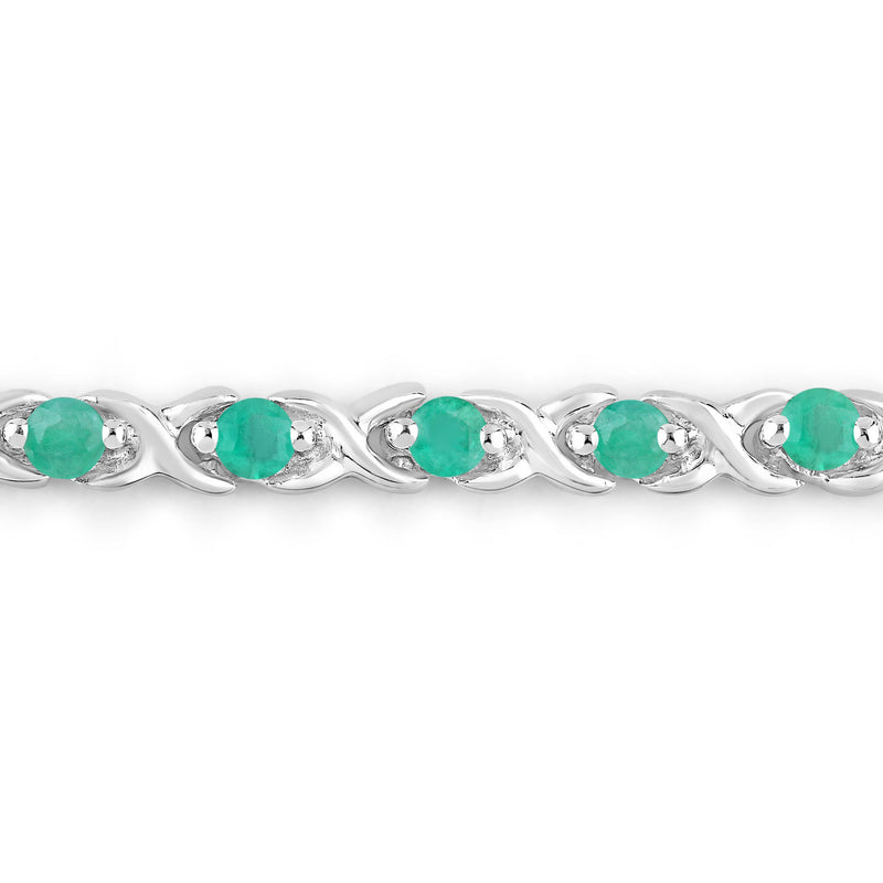 0.72 Carat Genuine Emerald .925 Sterling Silver Bracelet