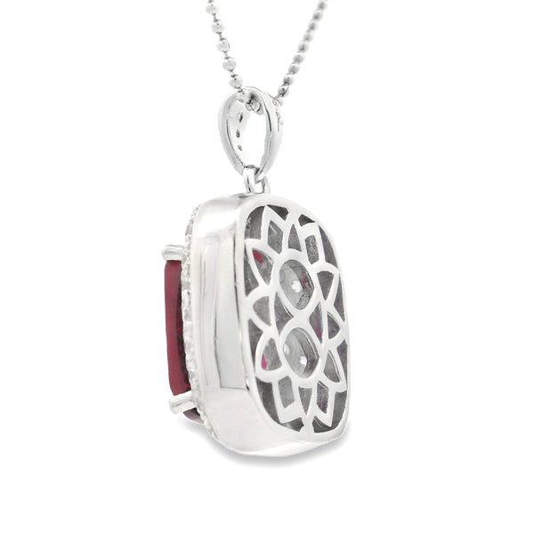 Genuine Created Ruby Fashion Pendants Sterling Silver