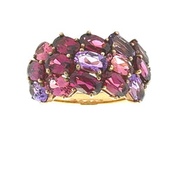 1.95ct Rhodolite Garnet Amethyst Ring 10KT Yellow Gold