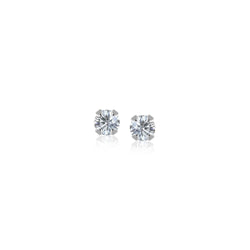 14k White Gold White Cubic Zirconia 2mm Stud Earrings