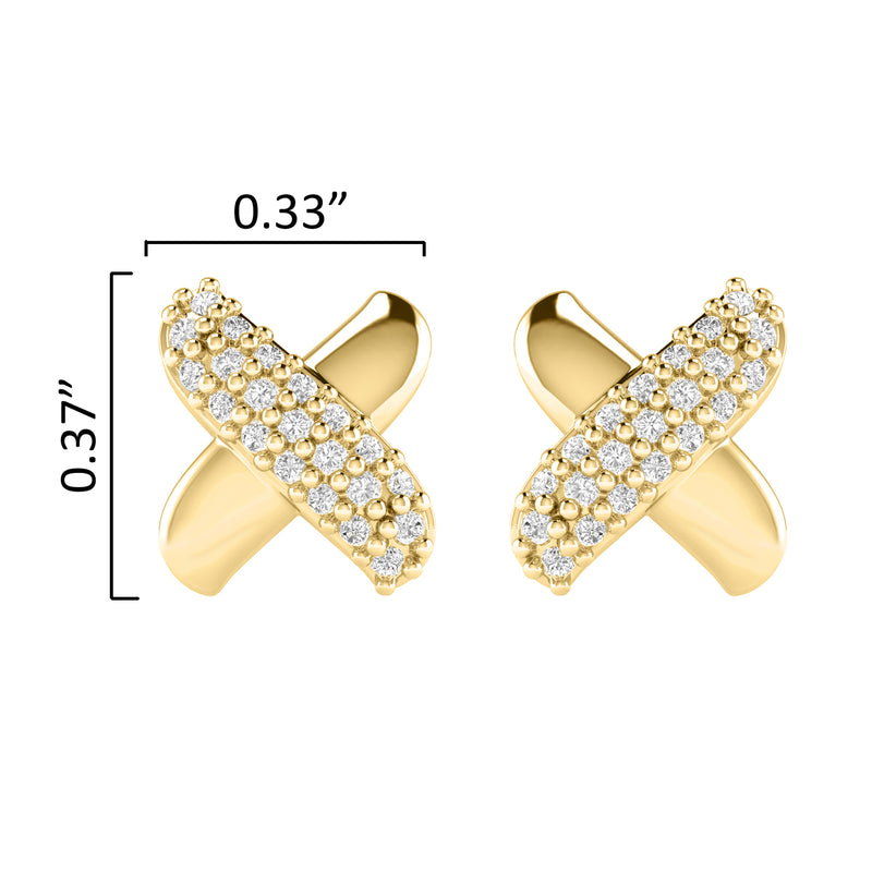 V3 Jewelry Lab Grown Moissanite Cross Stud Earrings in 18K Gold Plated