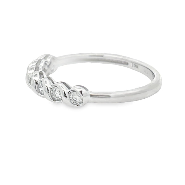 Natural .25ct Diamond Wedding Band Ring 10KT White Gold