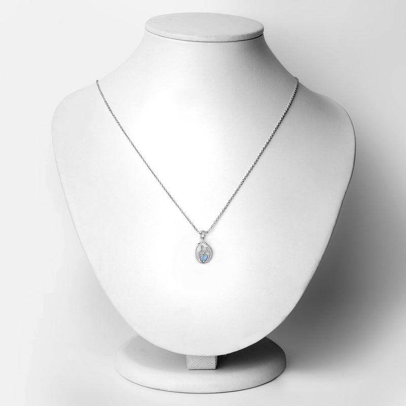 0.13 Carat Genuine Swiss Blue Topaz .925 Sterling Silver Pendant