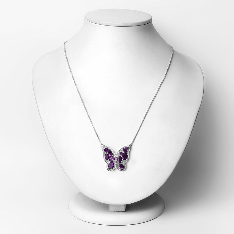 4.32 Carat Genuine Amethyst .925 Sterling Silver Necklace