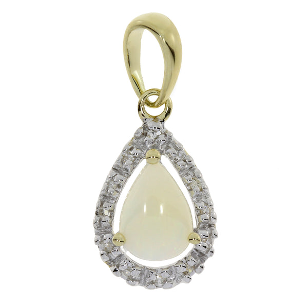 .04ct Opal Diamond Fashion Pendants 10KT Yellow Gold