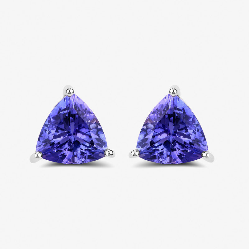 3.48 Carat Genuine Tanzanite 14K White Gold Earrings