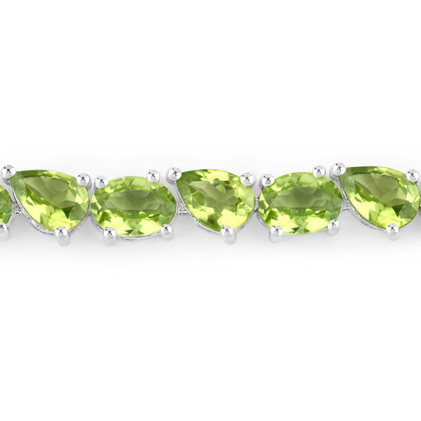 21.37 Carat Genuine Peridot .925 Sterling Silver Bracelet