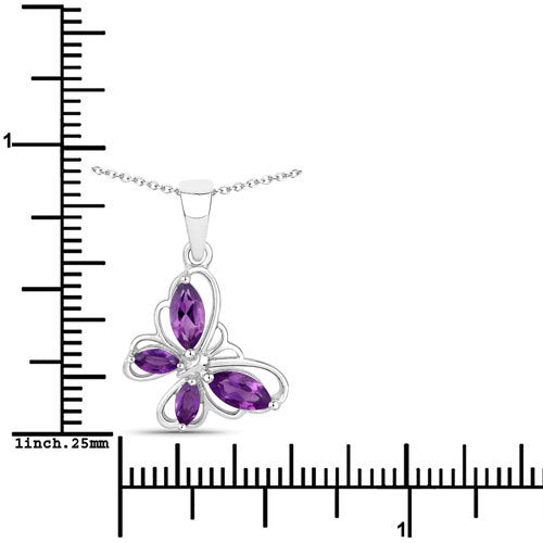 0.60 Carat Genuine Amethyst .925 Sterling Silver Pendant