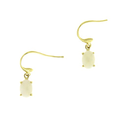 Genuine .86ct Opal Dangle Earrings 10KT Yellow Gold