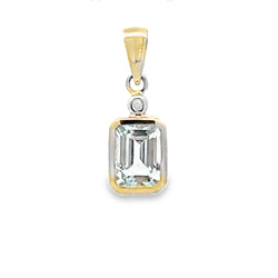 Aquamarine Diamond Fashion Pendants 10KT Yellow Gold