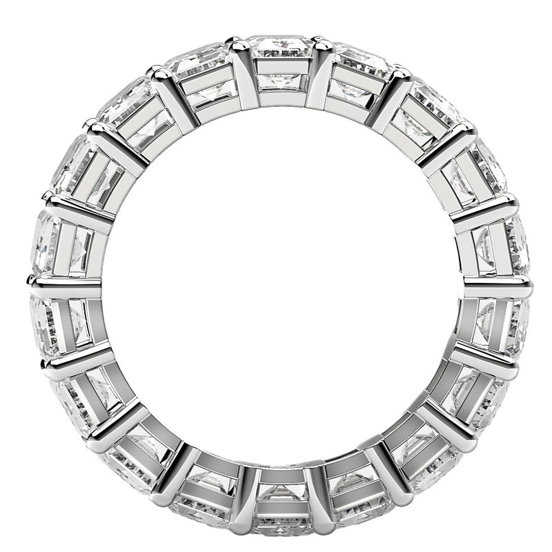 Emerald Cut Lab Grown Diamond Eternity Ring in 14k White Gold (8 cttw FG/VS2)