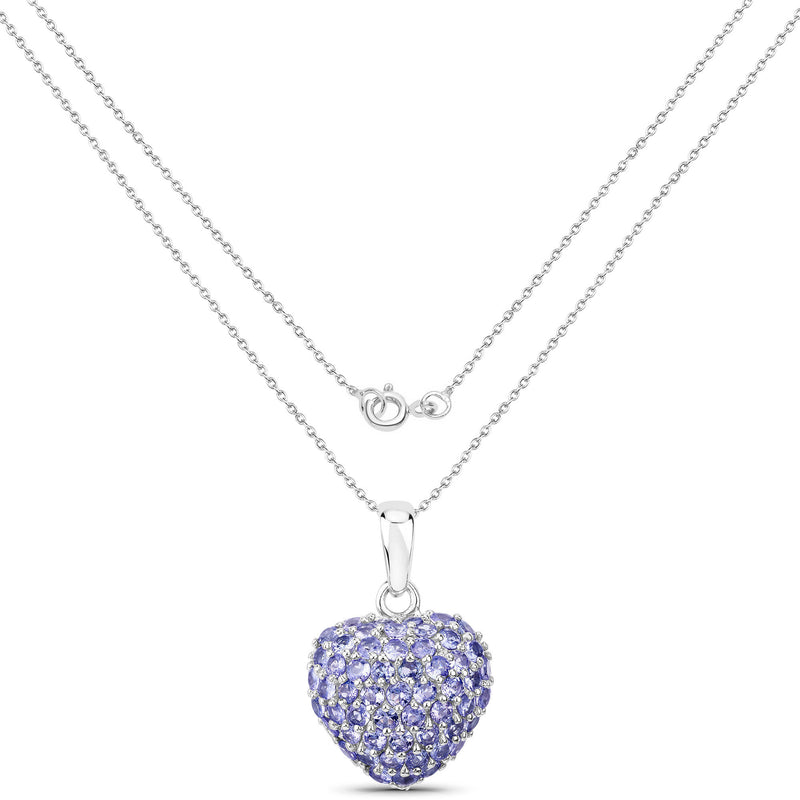 7.00 Carat Genuine Tanzanite .925 Sterling Silver Pendant