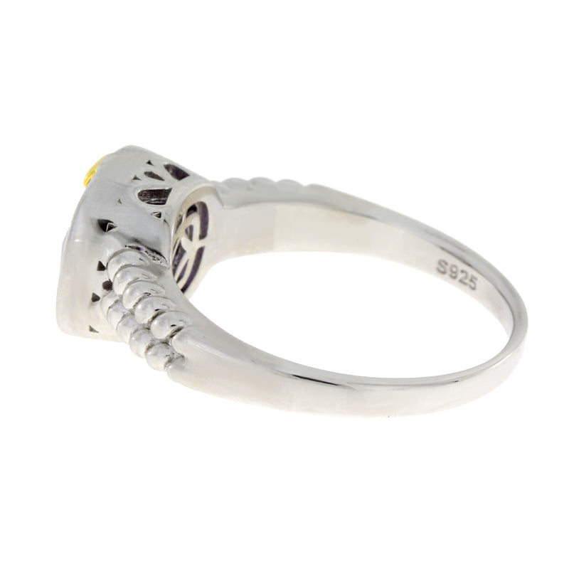 Natural Cubic Zirconium Ring Sterling Silver