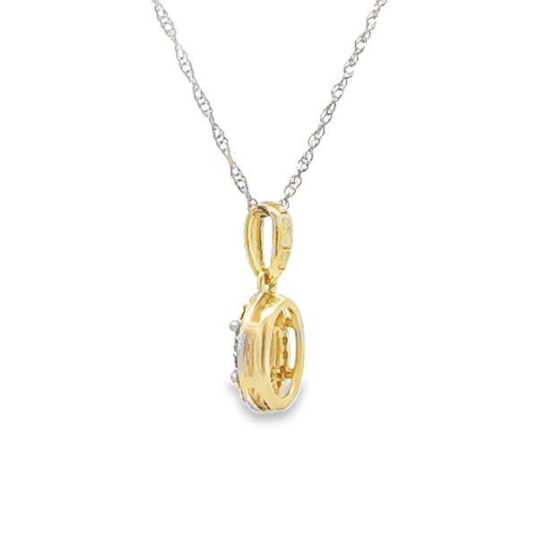 Aquamarine Diamond Fashion Pendants 10KT Yellow Gold