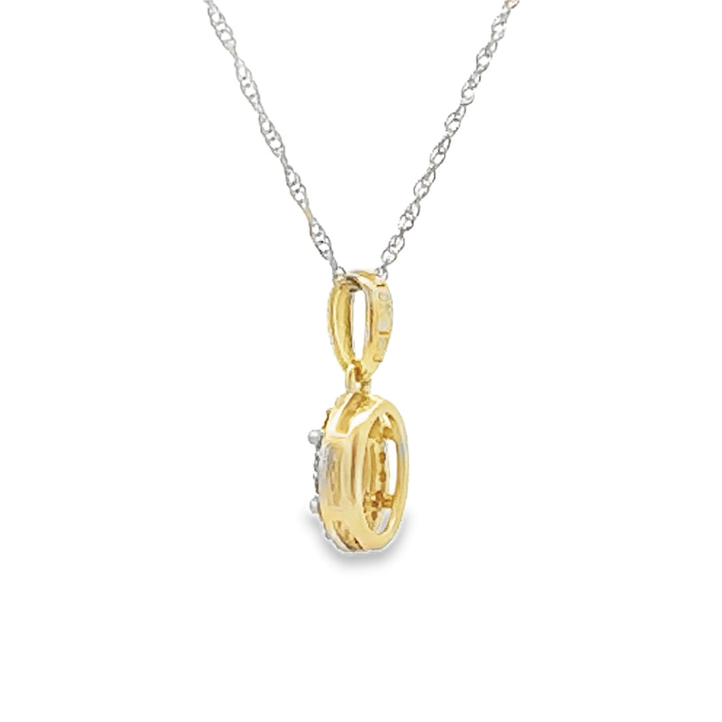 Aquamarine Diamond Fashion Pendants 10KT Yellow Gold