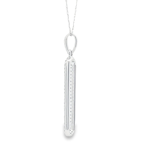 Natural .50ct Diamond Fashion Pendants 14KT White Gold