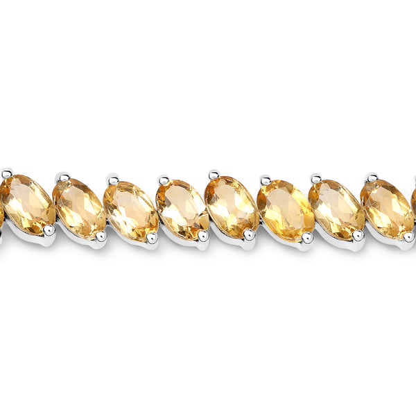 18.06 Carat Genuine Citrine .925 Sterling Silver Bracelet