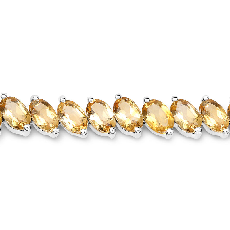 18.06 Carat Genuine Citrine .925 Sterling Silver Bracelet