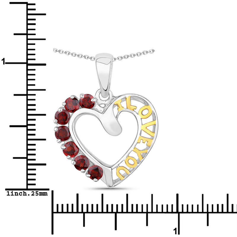 0.84 Carat Genuine Garnet .925 Sterling Silver Pendant