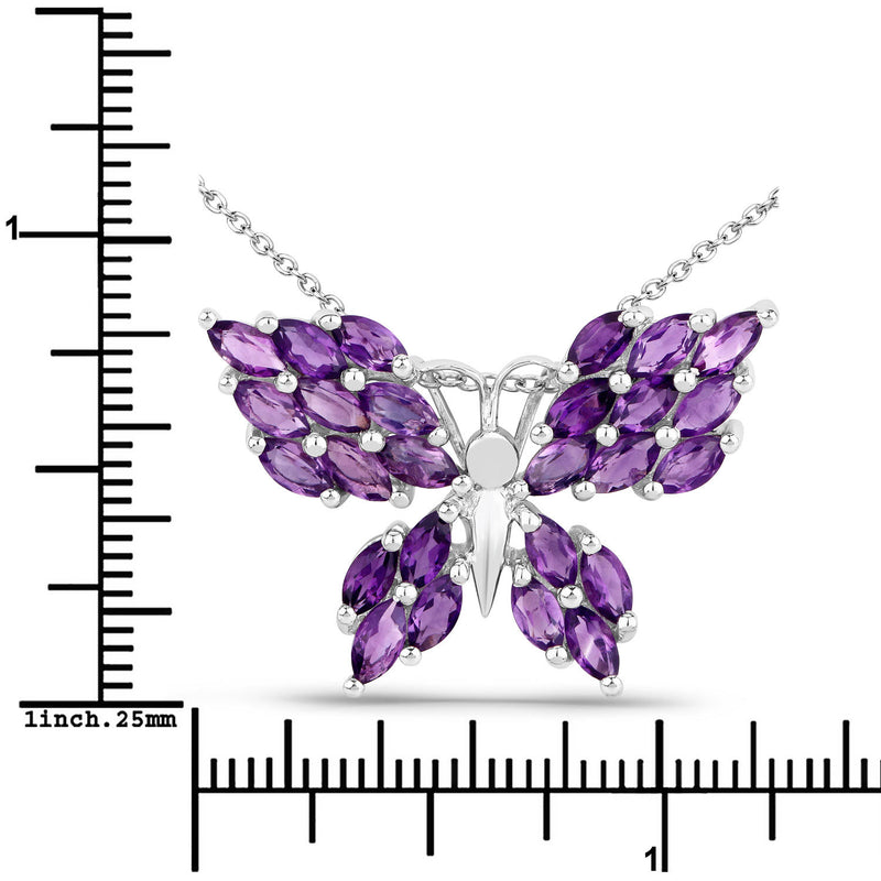 3.90 Carat Genuine Amethyst .925 Sterling Silver Pendant