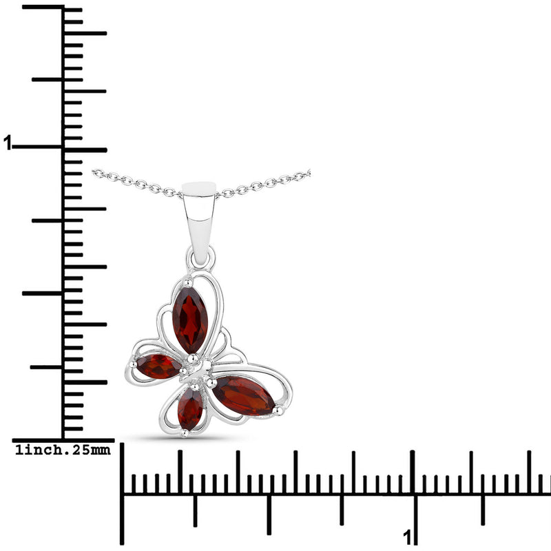 0.80 Carat Genuine Garnet .925 Sterling Silver Pendant