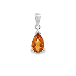 Genuine .70ct Citrine Fashion Pendants 10KT White Gold