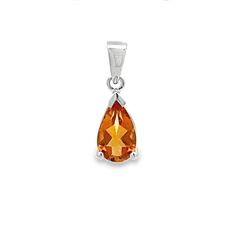 Genuine .70ct Citrine Fashion Pendants 10KT White Gold