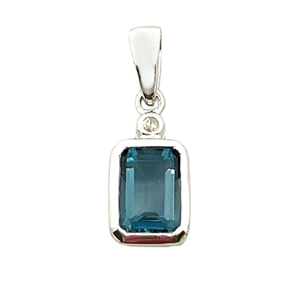 London Blue Topaz Fashion Pendants 10KT White Gold