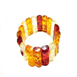 Multi Color Amber Rectangular Stretch Bracelet