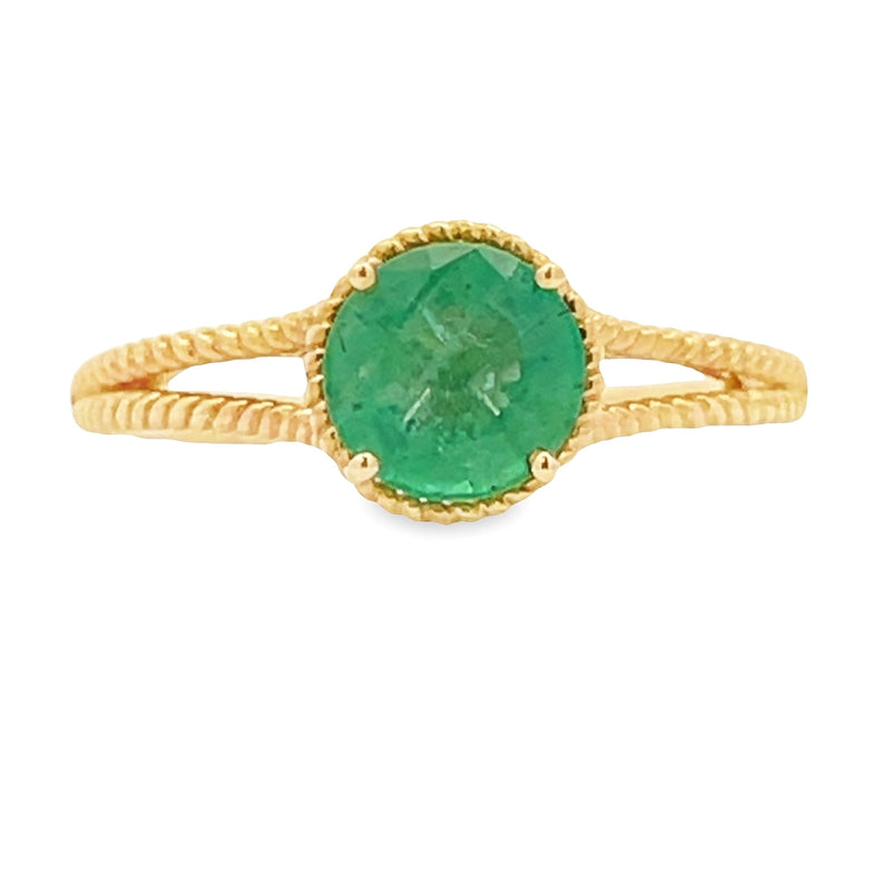 Natural 1.28ct Emerald  14KT Yellow Gold