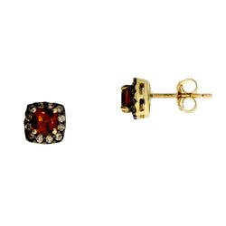 .60ct Citrine Diamond Stud Earrings 10KT Yellow Gold