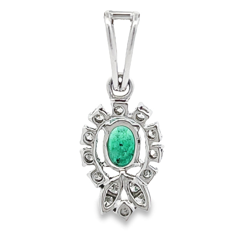 .75ct Emerald Diamond Fashion Pendants 18KT White Gold