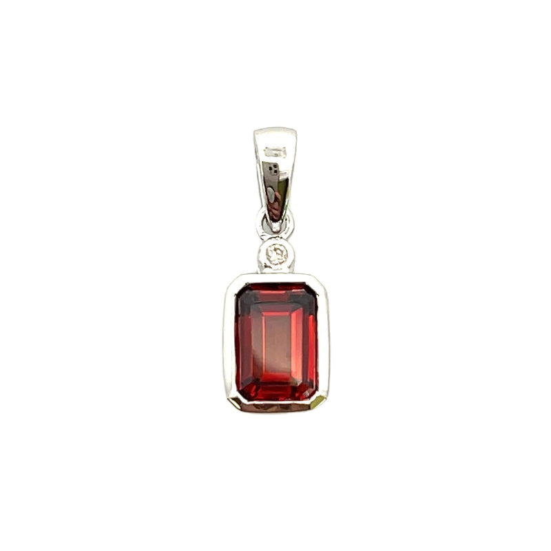 1.19ct Garnet Diamond Fashion Pendants 10KT White Gold