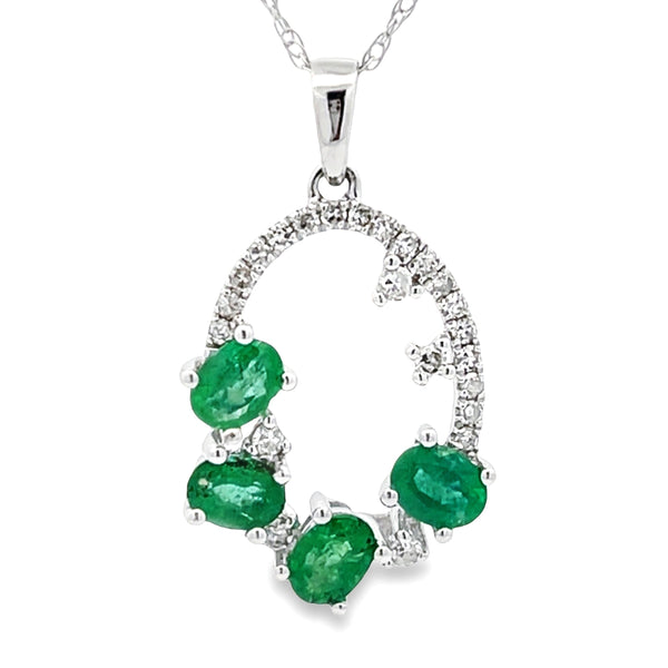 .16ct Emerald Diamond Fashion Pendants 10KT White Gold