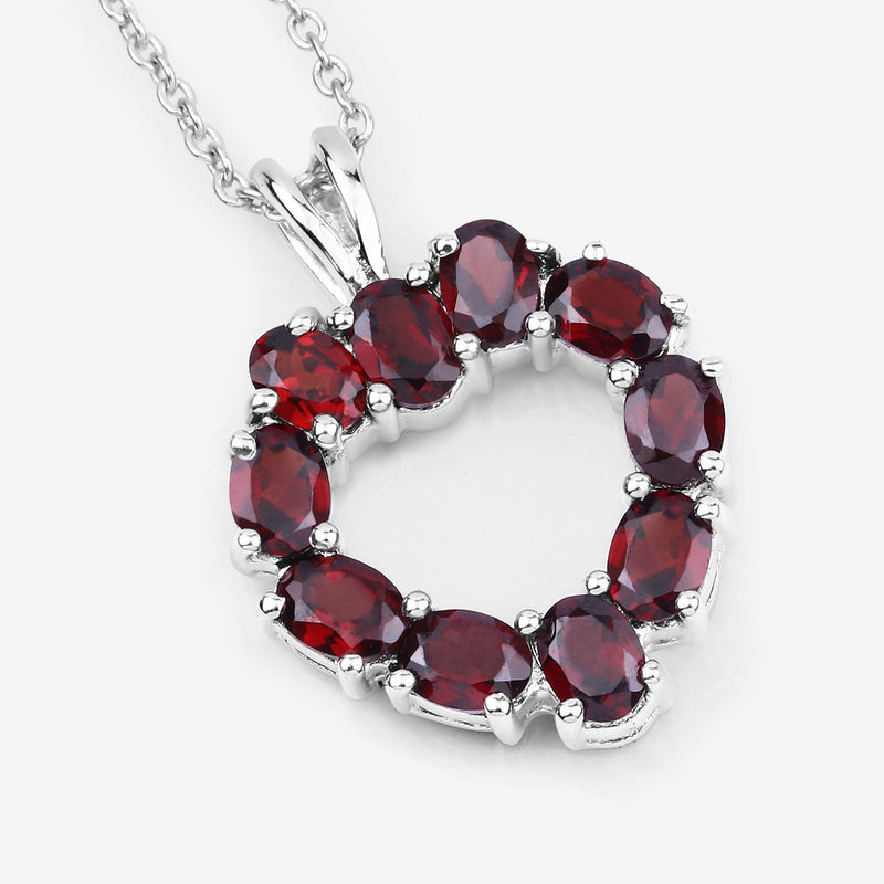 2.00 Carat Genuine Garnet .925 Sterling Silver Pendant