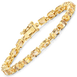 9.46 Carat Genuine Citrine .925 Sterling Silver Bracelet