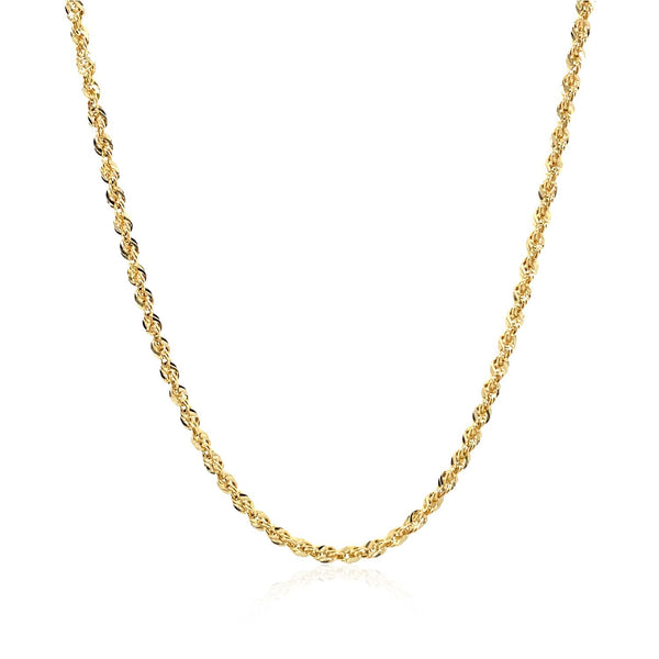 10K Yellow Gold Hollow Diamond Cut Rope Chain (2.00 mm)