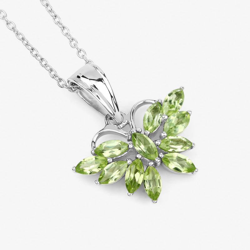 1.65 Carat Genuine Peridot .925 Sterling Silver Pendant