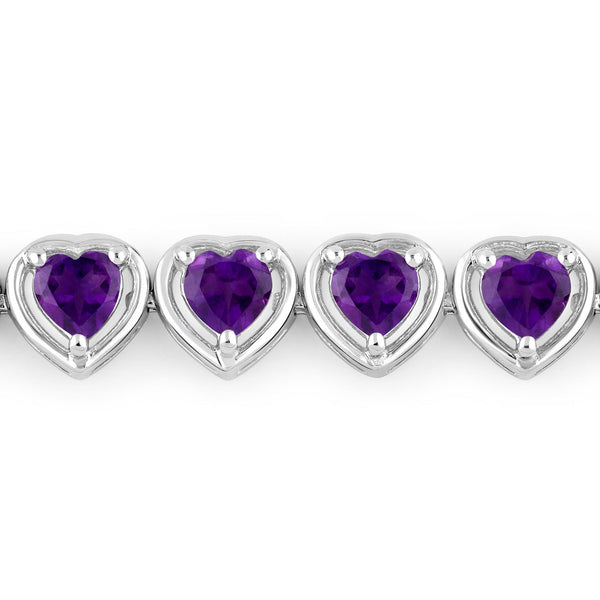 9.03 Carat Genuine Amethyst .925 Sterling Silver Bracelet