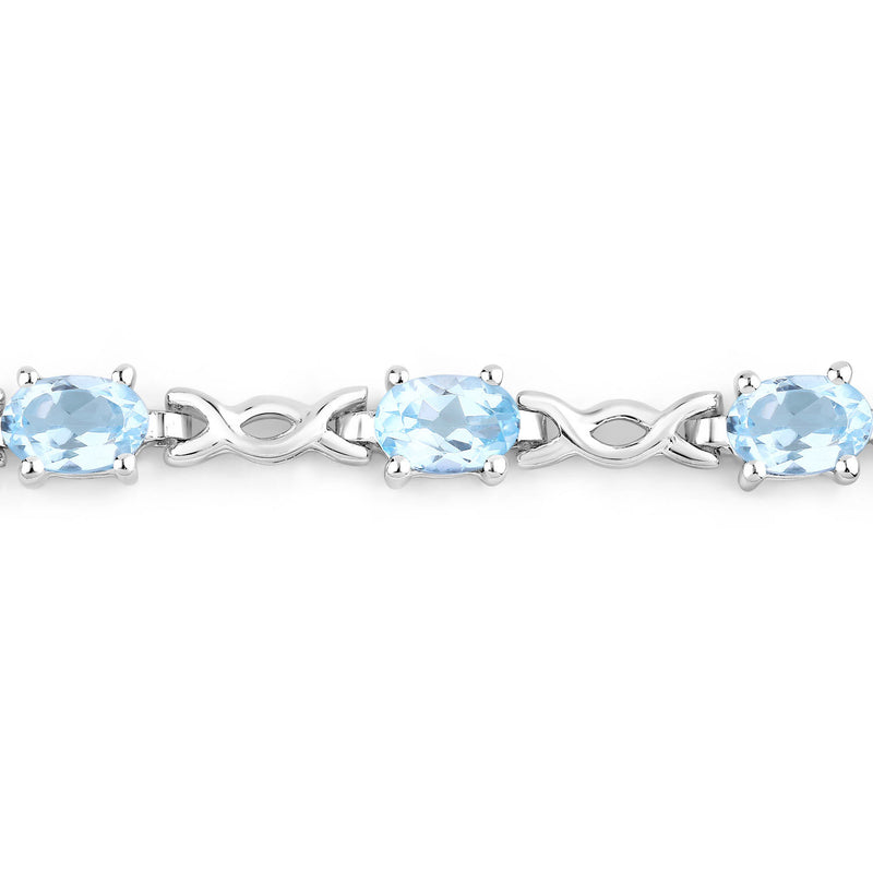 2.55 Carat Genuine Blue Topaz .925 Sterling Silver Bracelet